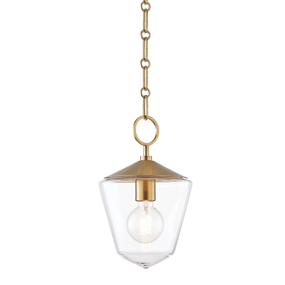 Hudson Valley Greene Mini Pendant in Aged Brass