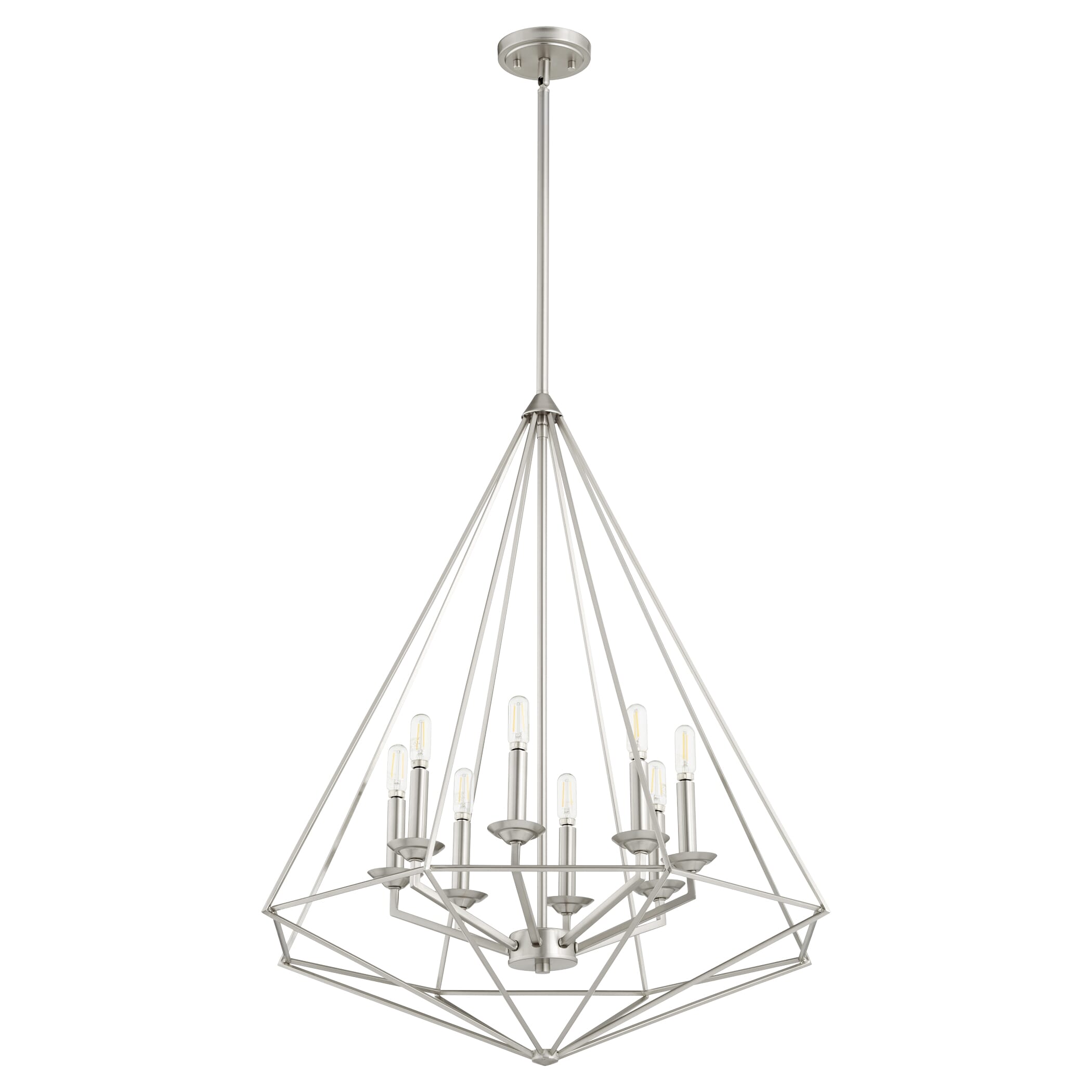 Quorum Bennett 8-Light 29" Pendant Light in Satin Nickel