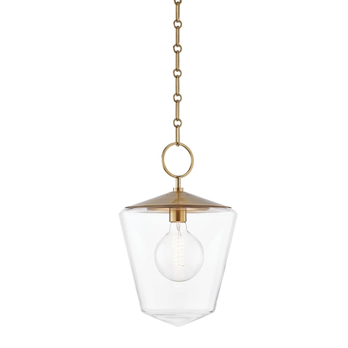 Hudson Valley Greene Pendant Light in Aged Brass