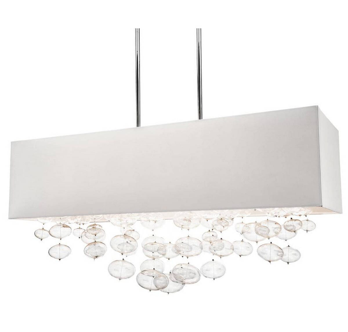 Elan Piatt 32" 6-Light Pendant in Chrome with White Shade