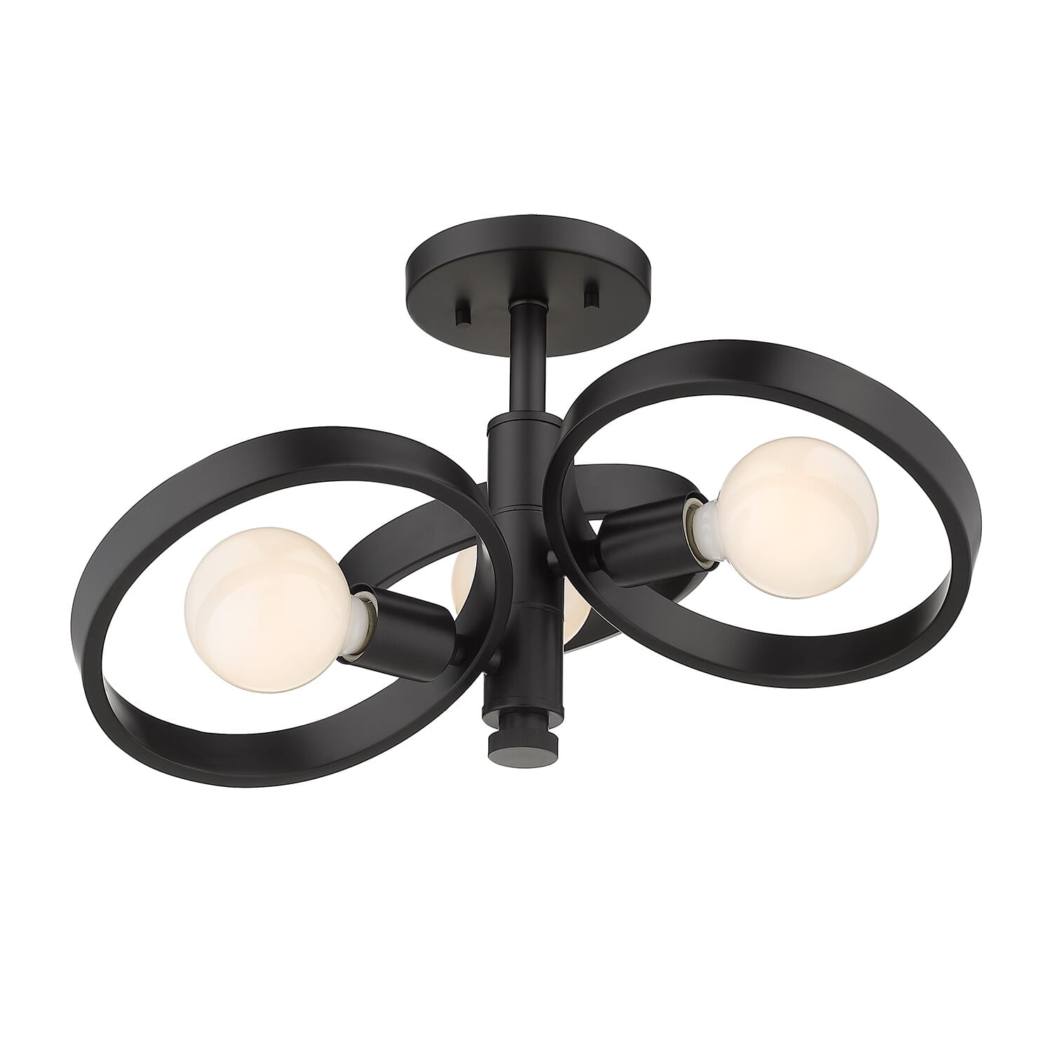 Golden Sloane 3-Light 19" Ceiling Light in Black