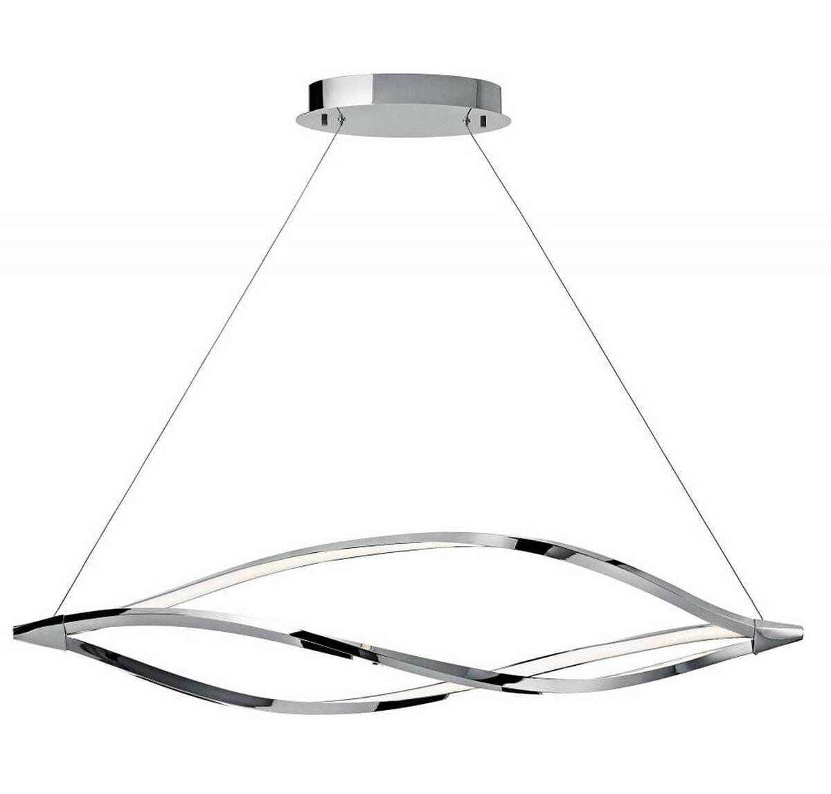 Elan Meridian 53" LED Pendant Light Pendant Pendant in Chrome with Etched Acrylic