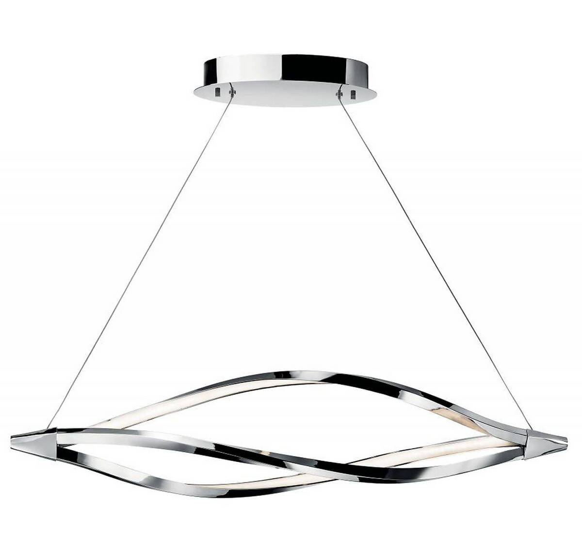 Elan Meridian 43" LED Pendant Light Pendant Pendant in Chrome with Etched Acrylic