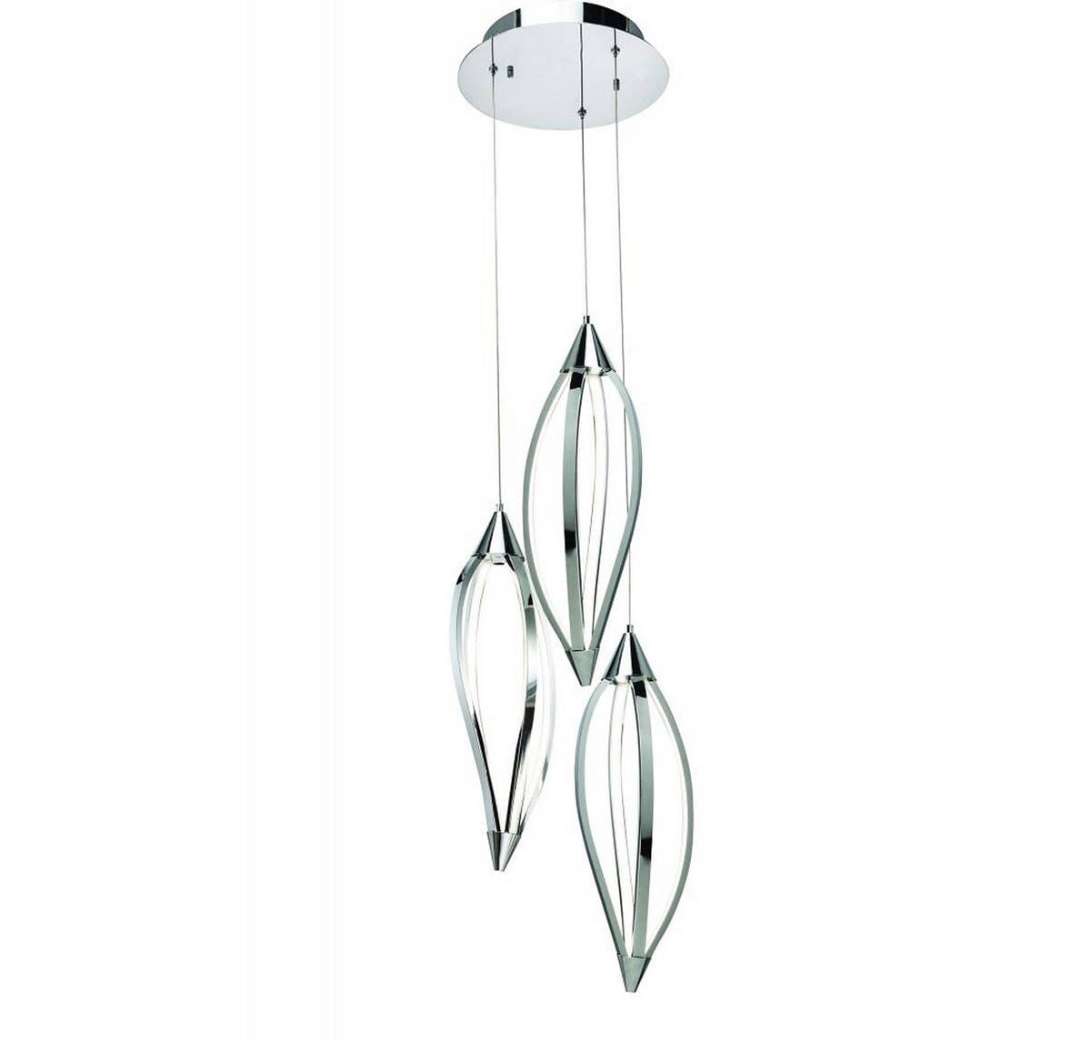 Elan Meridian 22" 3-Light LED Round Pendant in Chrome