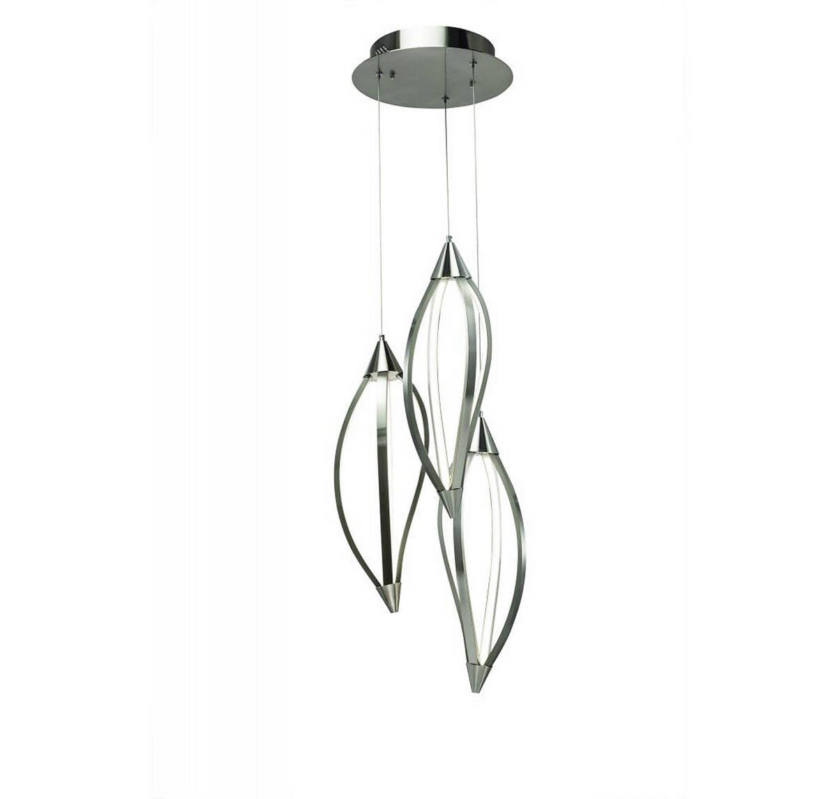 Elan Meridian 22" 3-Light LED Round Pendant in Brushed Nickel