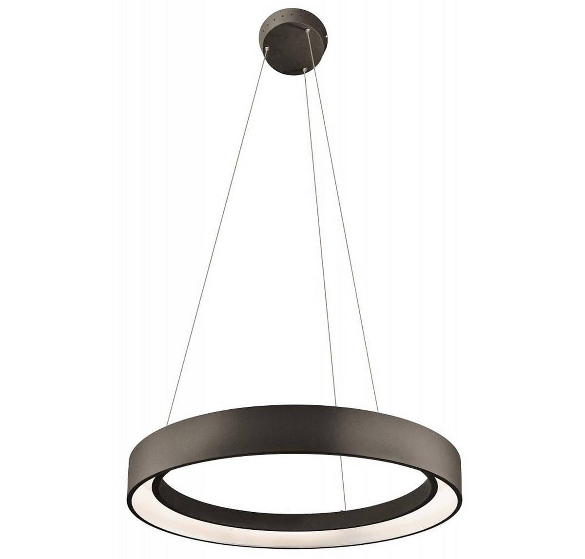 Elan Fornello 23.62" LED Round Pendant in Sand Textured Black