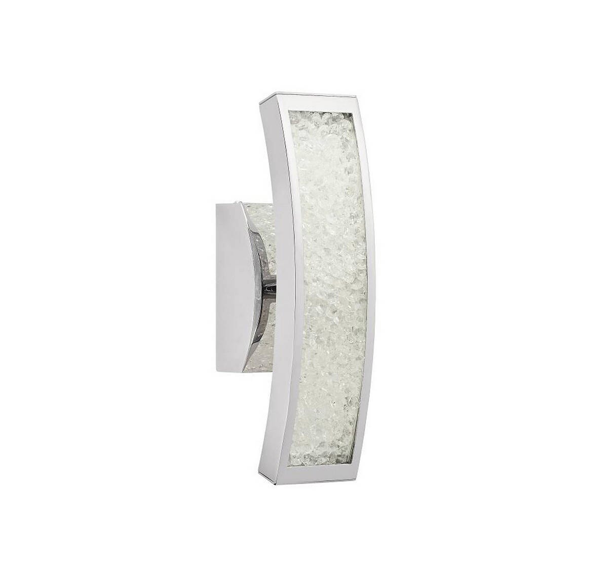 Elan Crushed Ice 13" 3800K LED Crystal Wall Sconce in Chrome