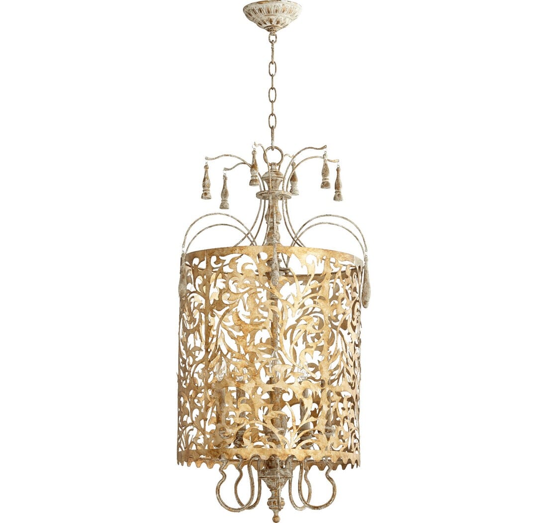 Quorum Leduc 5-Light 19" Pendant Light in Florentine Gold