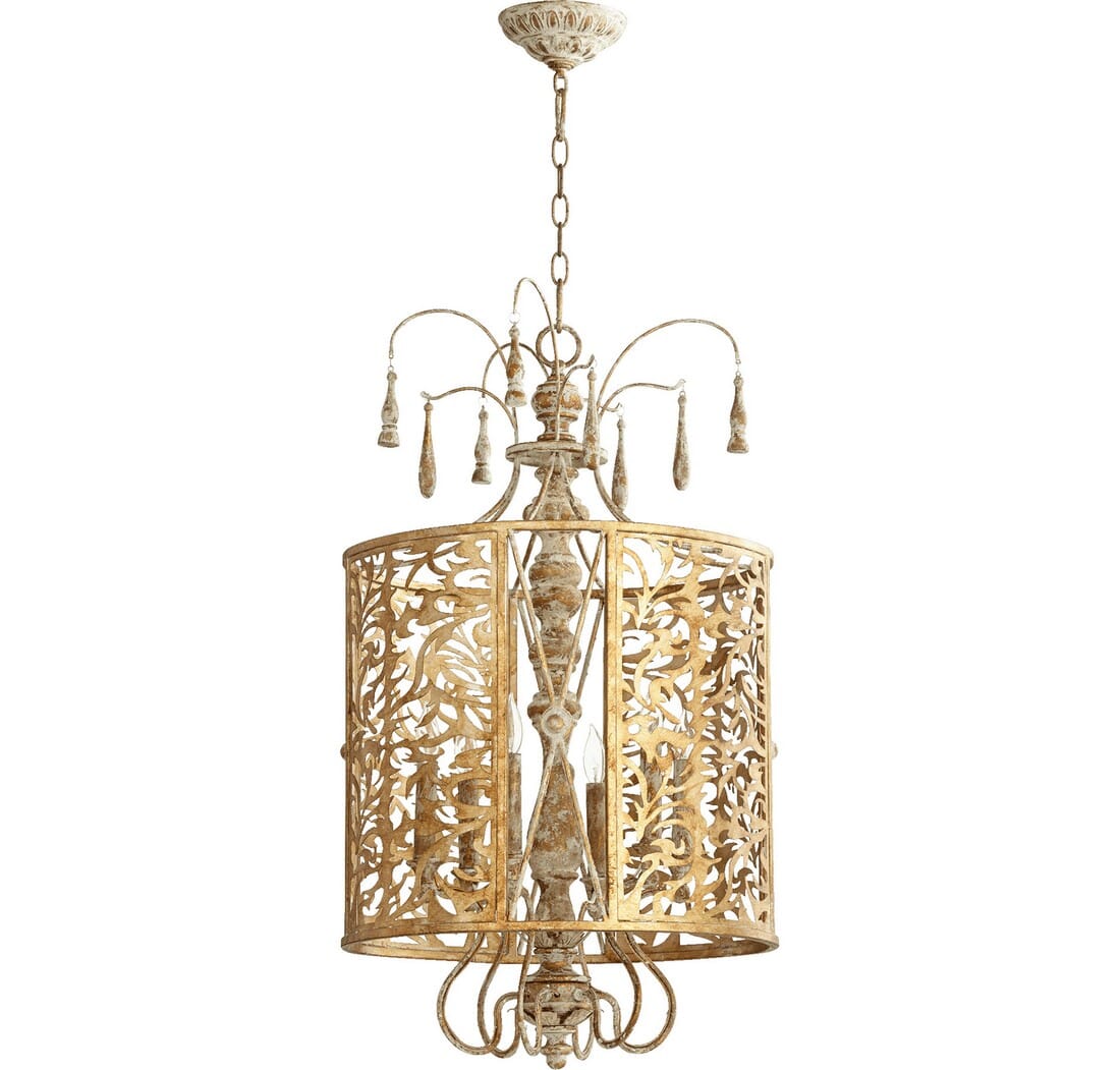 Quorum Leduc 6-Light 18" Pendant Light in Florentine Gold