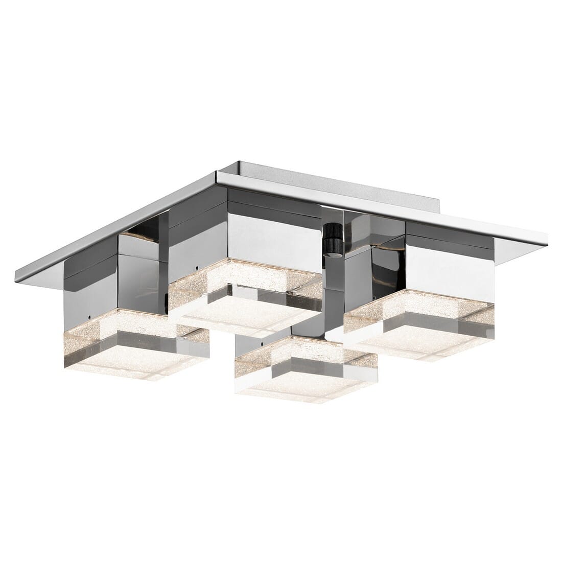 Elan Gorve 12.5" 4-Light LED Cubic Zirconia Chip Ceiling Light in Chrome