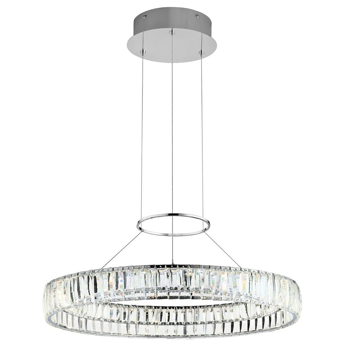 Elan Annette 25.5" LED Clear Crsytal Pendant in Chrome