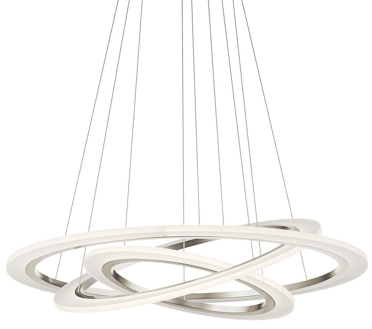 Elan Hyvo LED 3-Ring Chandelier in Brushed Nickel