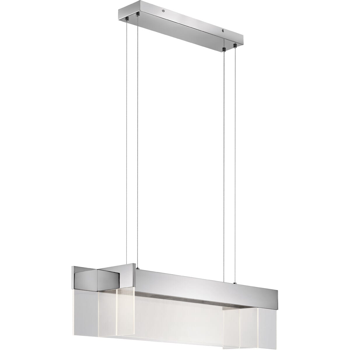 Elan Geo 36.5" 4-Light LED Linear Pendant in Chrome