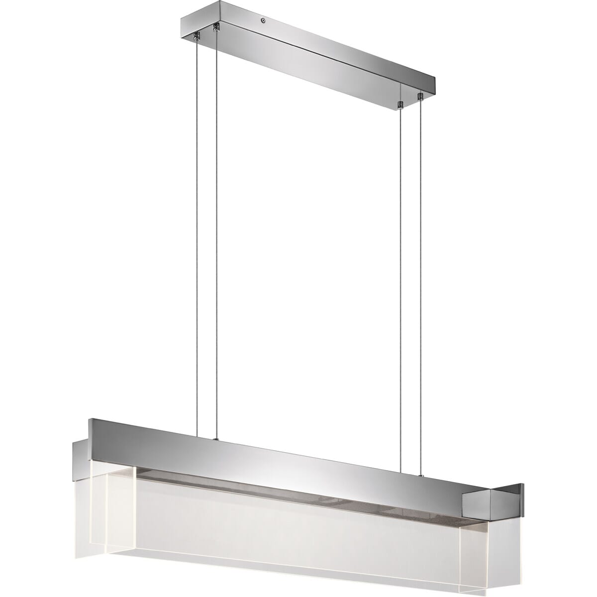 Elan Geo 48.5" 4-Light LED Lienar Pendant in Chrome