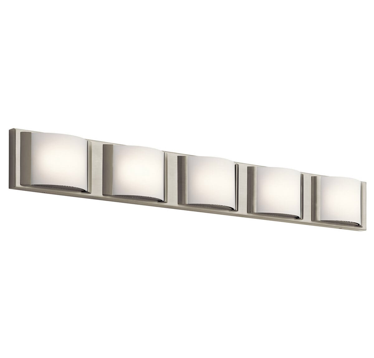 Elan Bretto 37.25" 5-Light LED Bent Glass Bathroom Vanity Light in Brushed Nickel