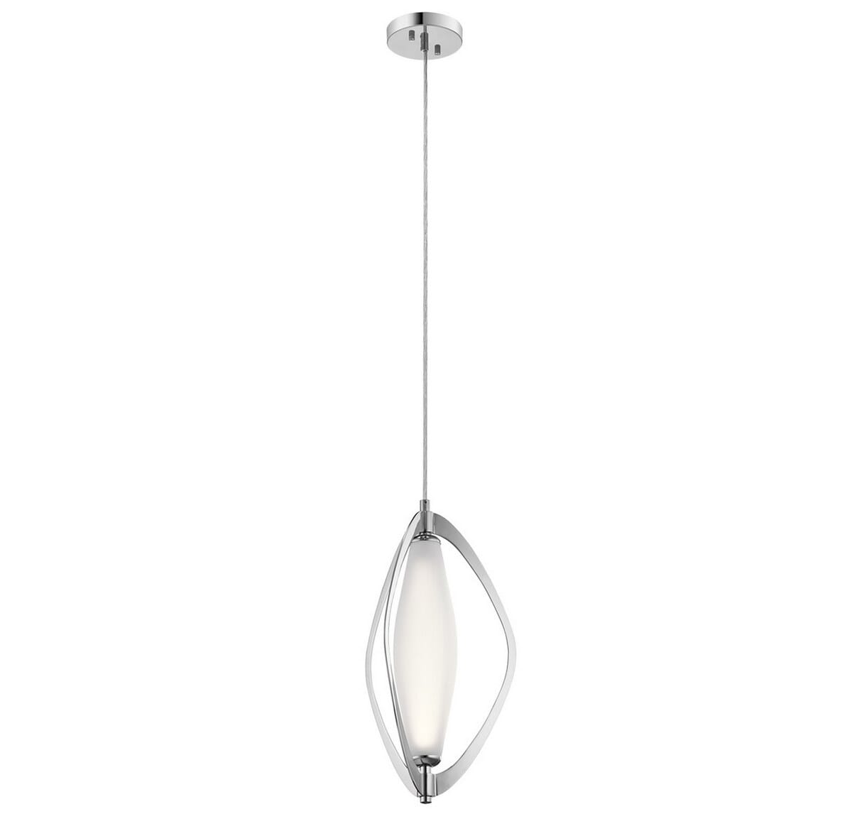 Elan Kivik 11.75" LED Opal Acid Glass Pendant in Chrome