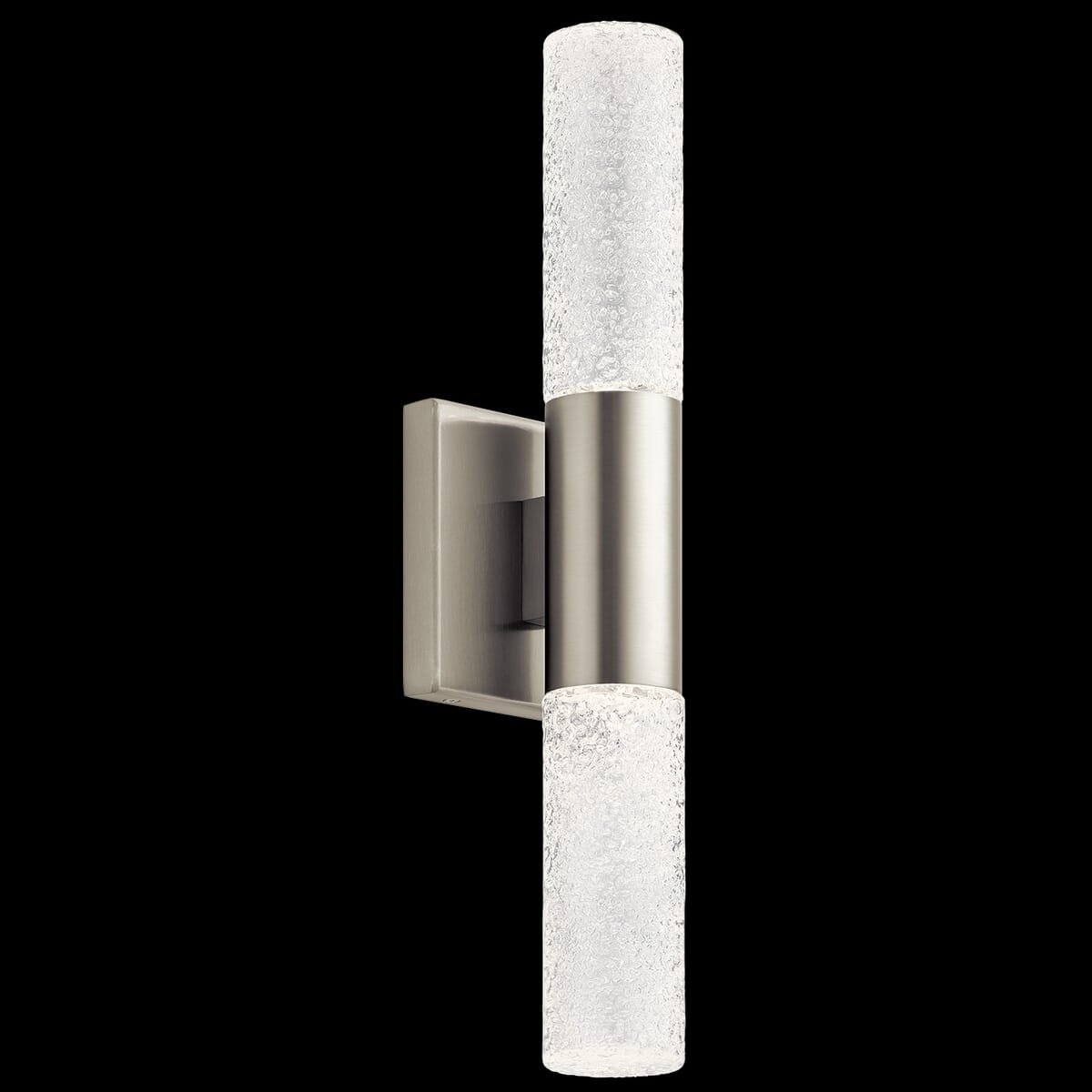 Elan Glacial Glow 12.75" 2-Light LED Wall Sconce in Brushed Nickel