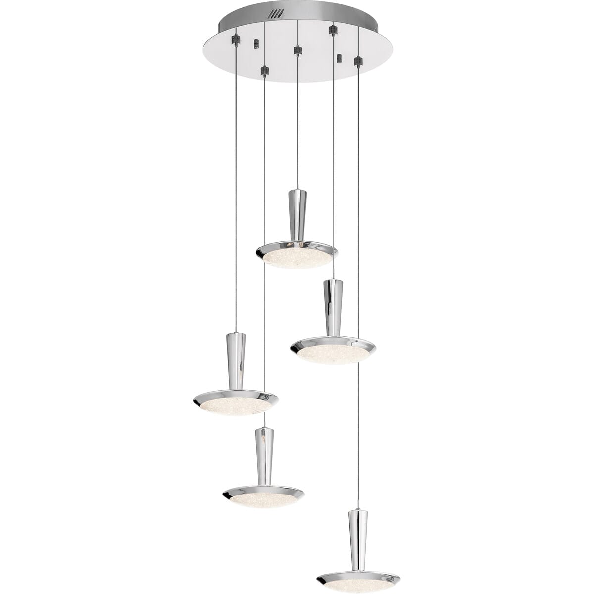 Elan Karah 17.75" 5-Light LED Spiral Pendant in Chrome