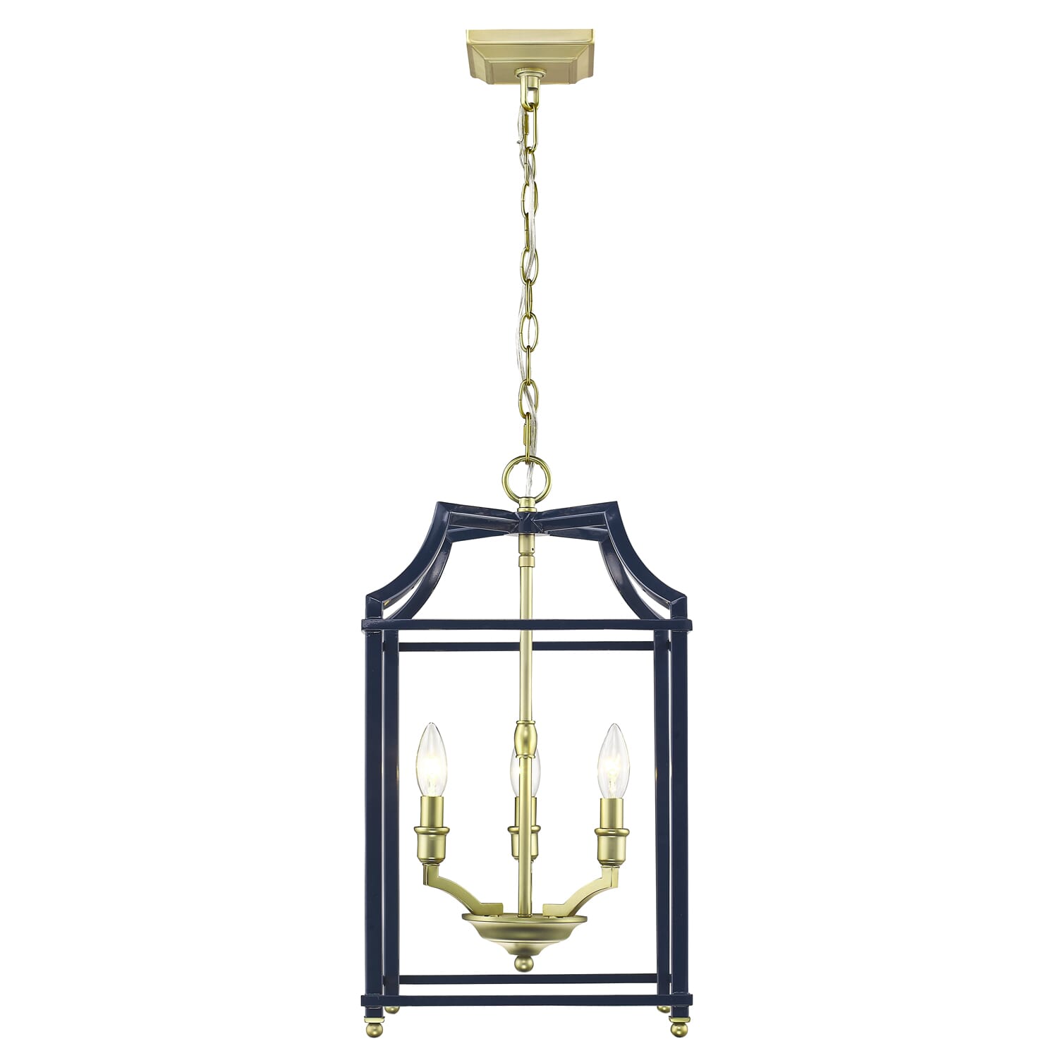 Golden Leighton 3-Light 22" Pendant Light in Satin Brass