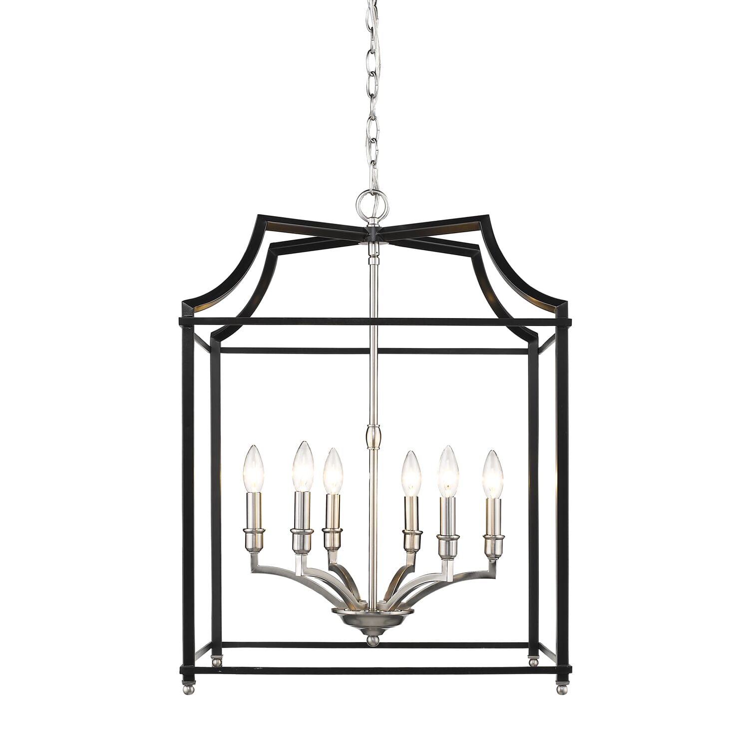 Golden Leighton 6-Light Chandelier in Pewter