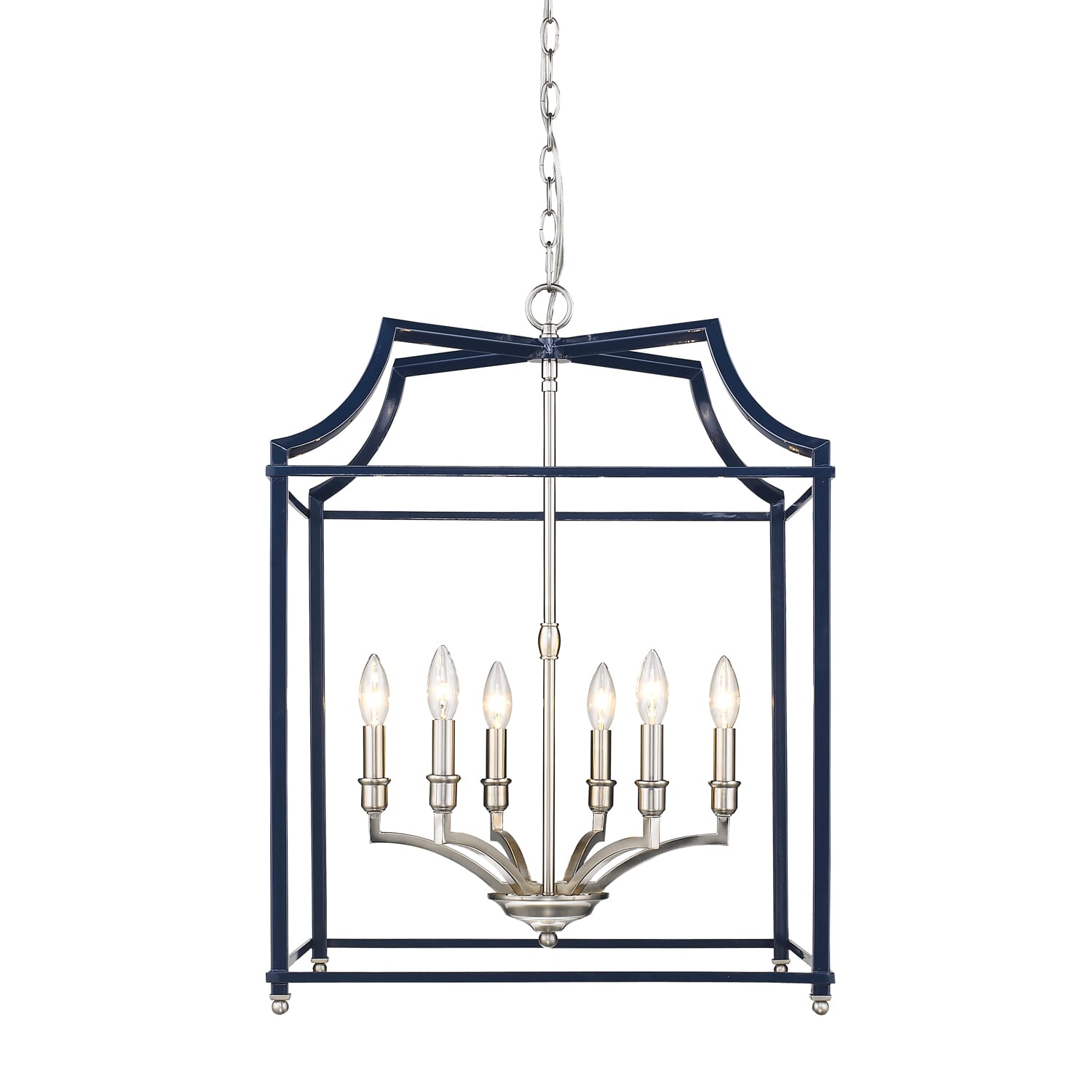 Golden Leighton 6-Light Chandelier in Pewter