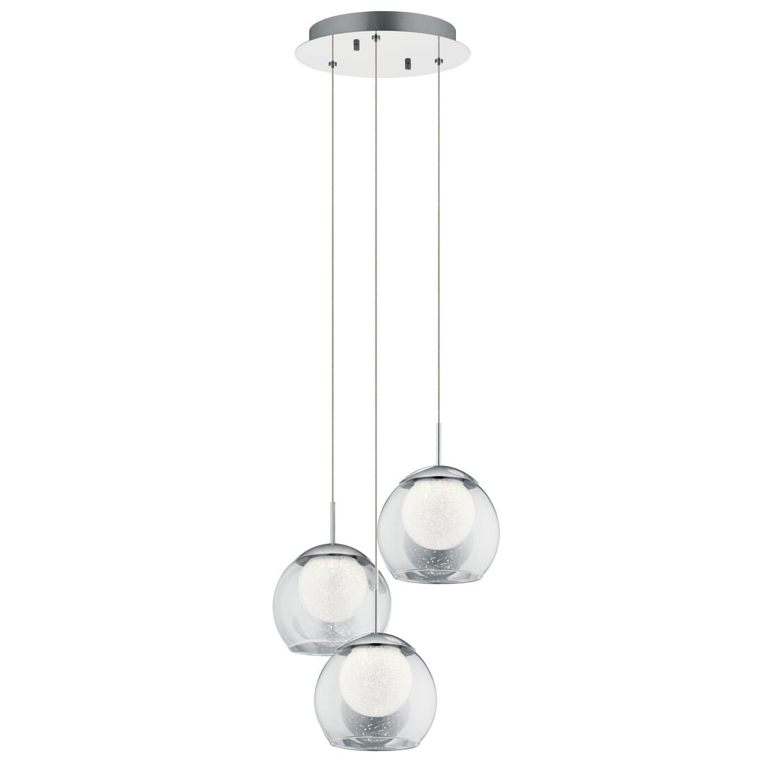 Elan Lexi 16.25" 3-Light LED Spiral Pendant in Chrome