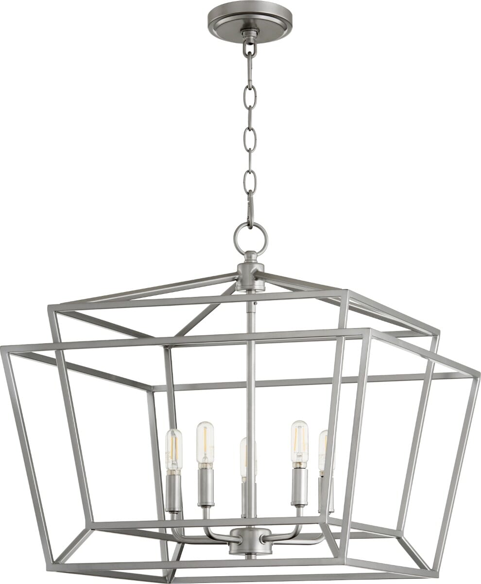 Quorum Monument 5-Light 20" Dinette & Breakfast Chandelier in Classic Nickel