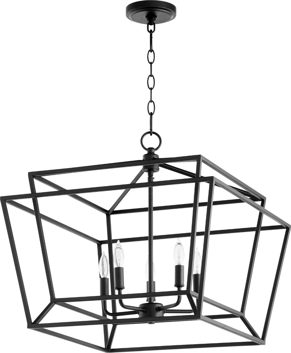 Quorum Monument 5-Light 20" Dinette & Breakfast Chandelier in Noir