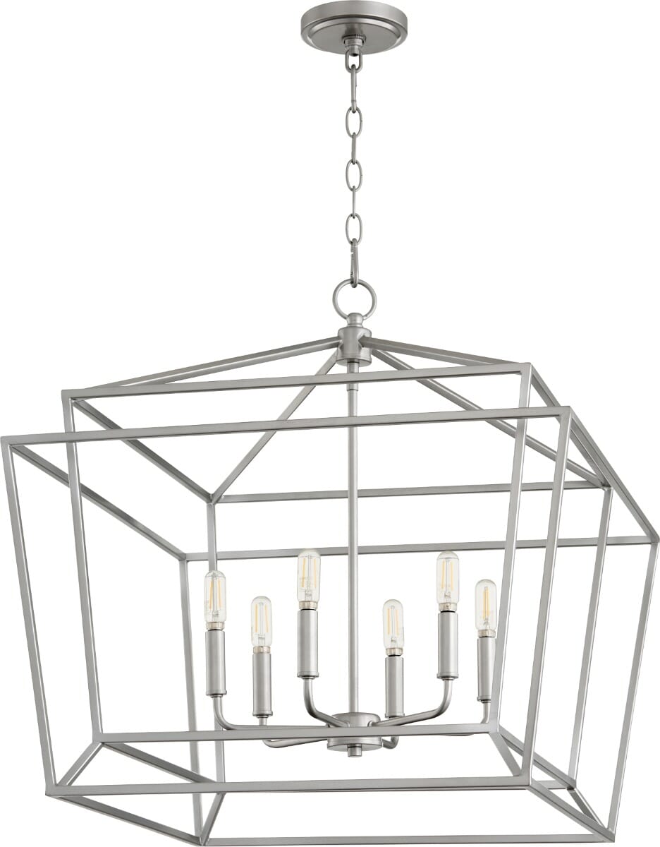 Quorum Monument 6-Light 25" Dinette & Breakfast Chandelier in Classic Nickel