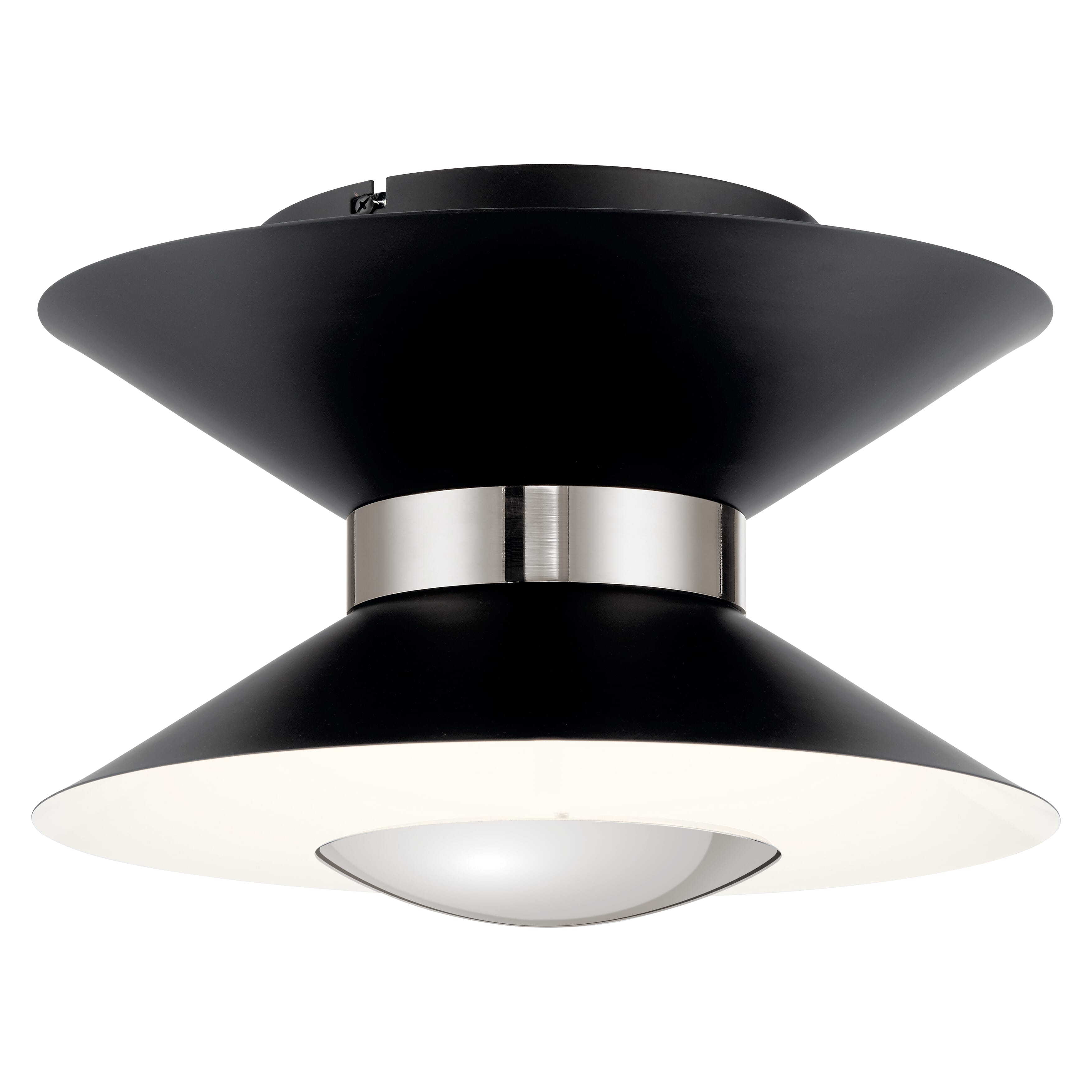 Elan Modern Ceiling Light in Matte Black & Polished Nickel