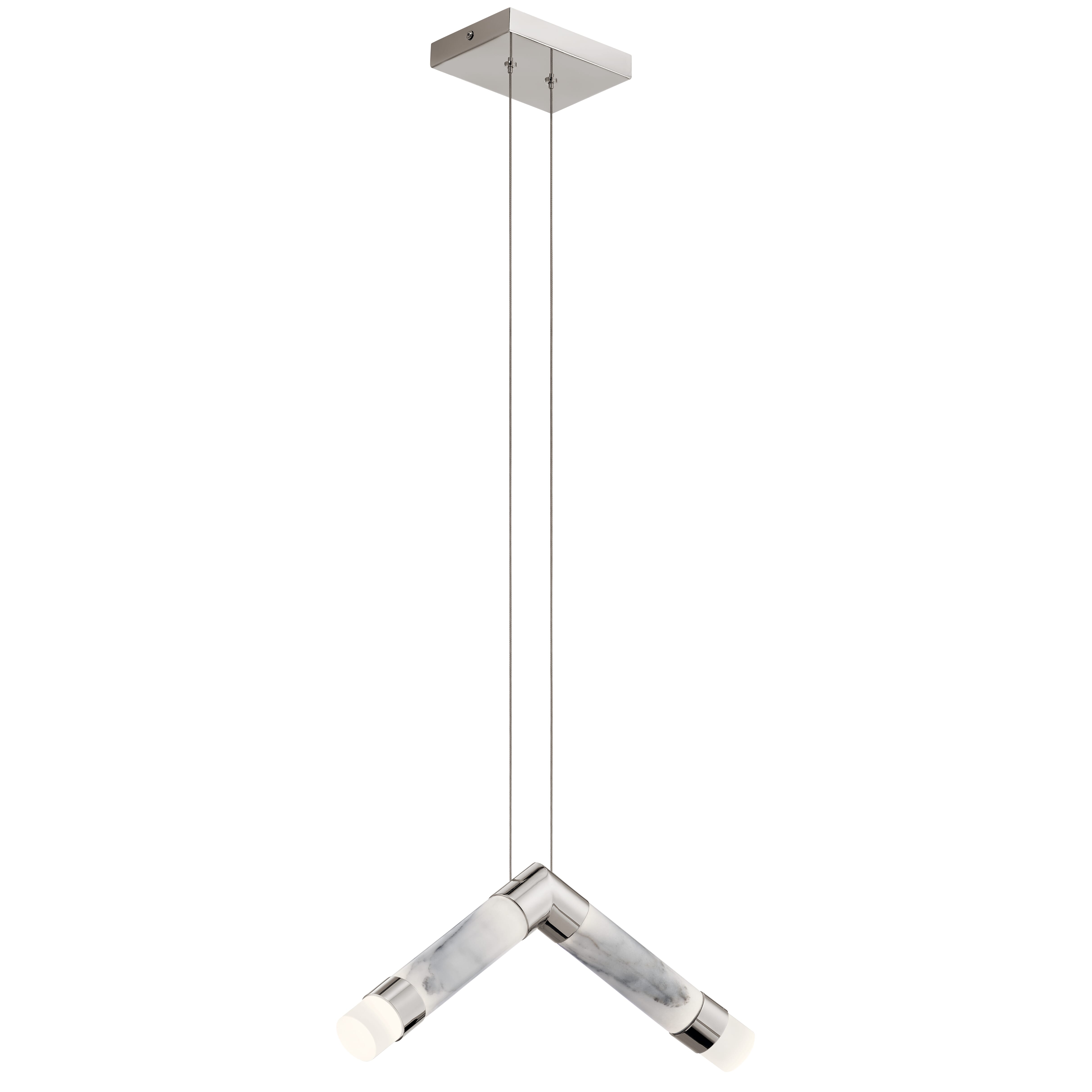 Elan Modern 2-Light Pendant Light in Polished Nickel