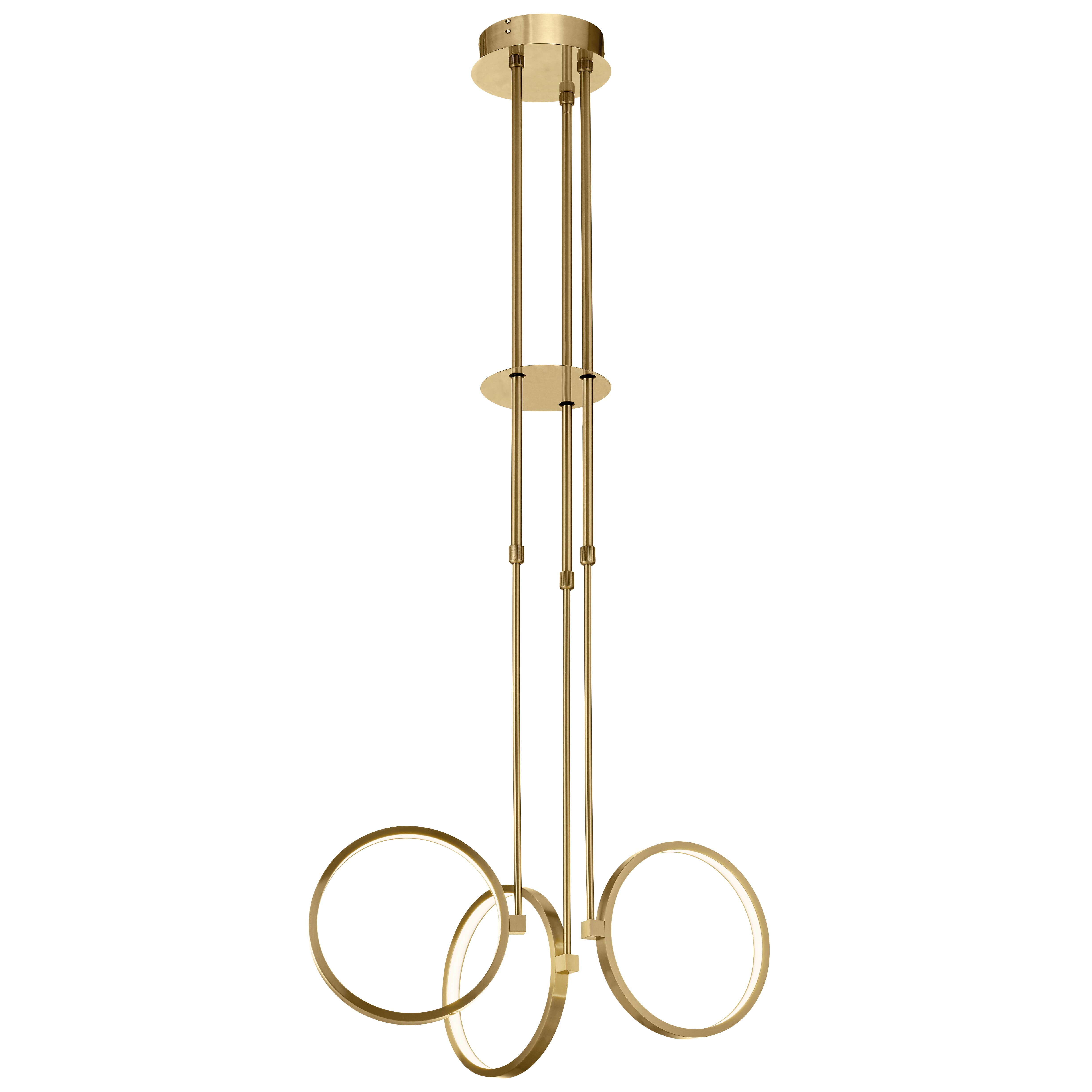 Elan 3-Light 19" Modern Chandelier in Champagne Gold