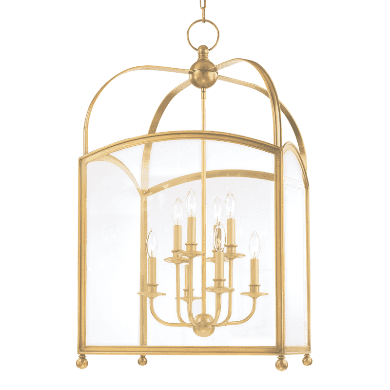 Hudson Valley Millbrook 8-Light 36" Pendant Light in Aged Brass