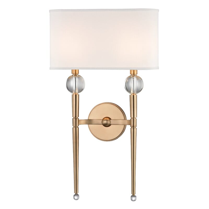 Hudson Valley Rockland 2-Light 22" Wall Sconce in Aged Brass