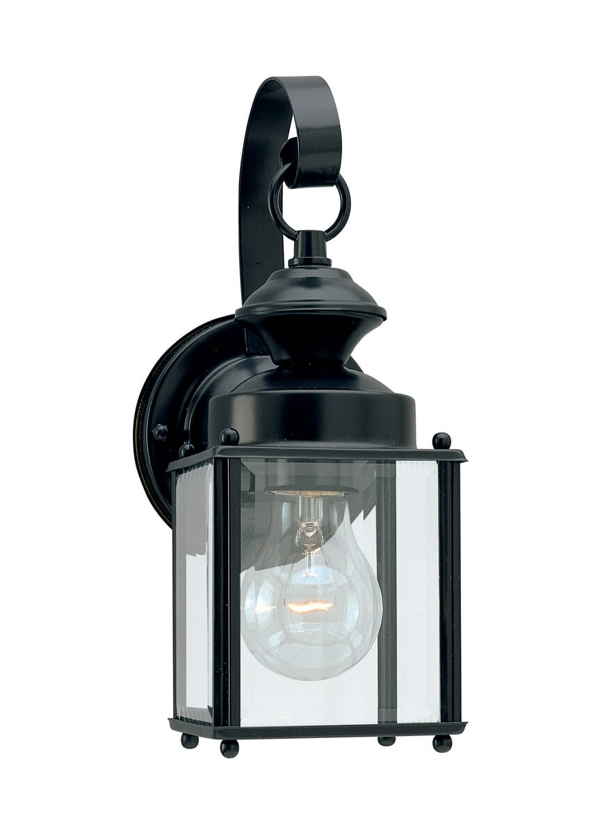 Sea Gull Jamestowne 11" Outdoor Wall Light in Black