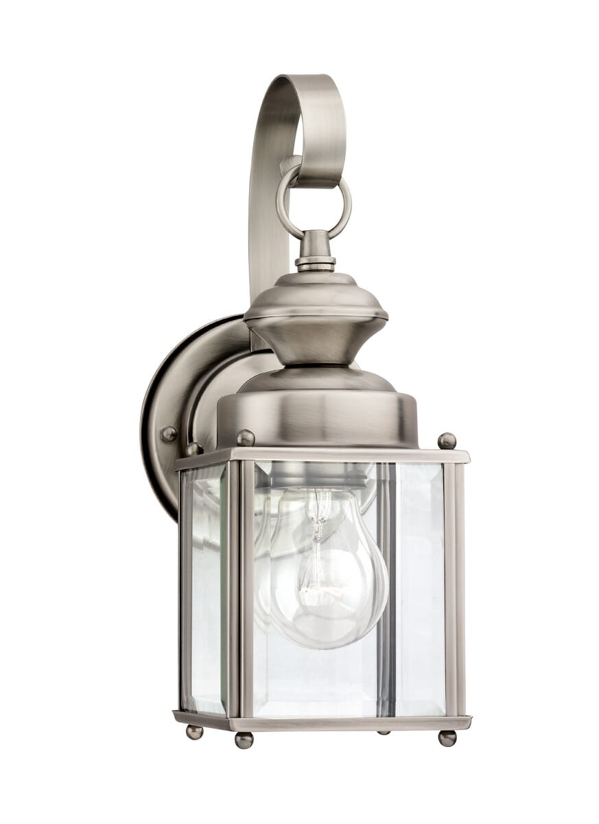 Sea Gull Jamestowne 11" Outdoor Wall Light in Antique Brushed Nickel