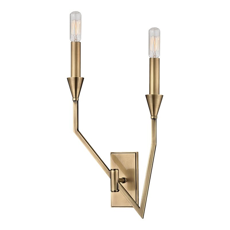 Hudson Valley Archie 2-Light 18" Wall Sconce in Aged Brass