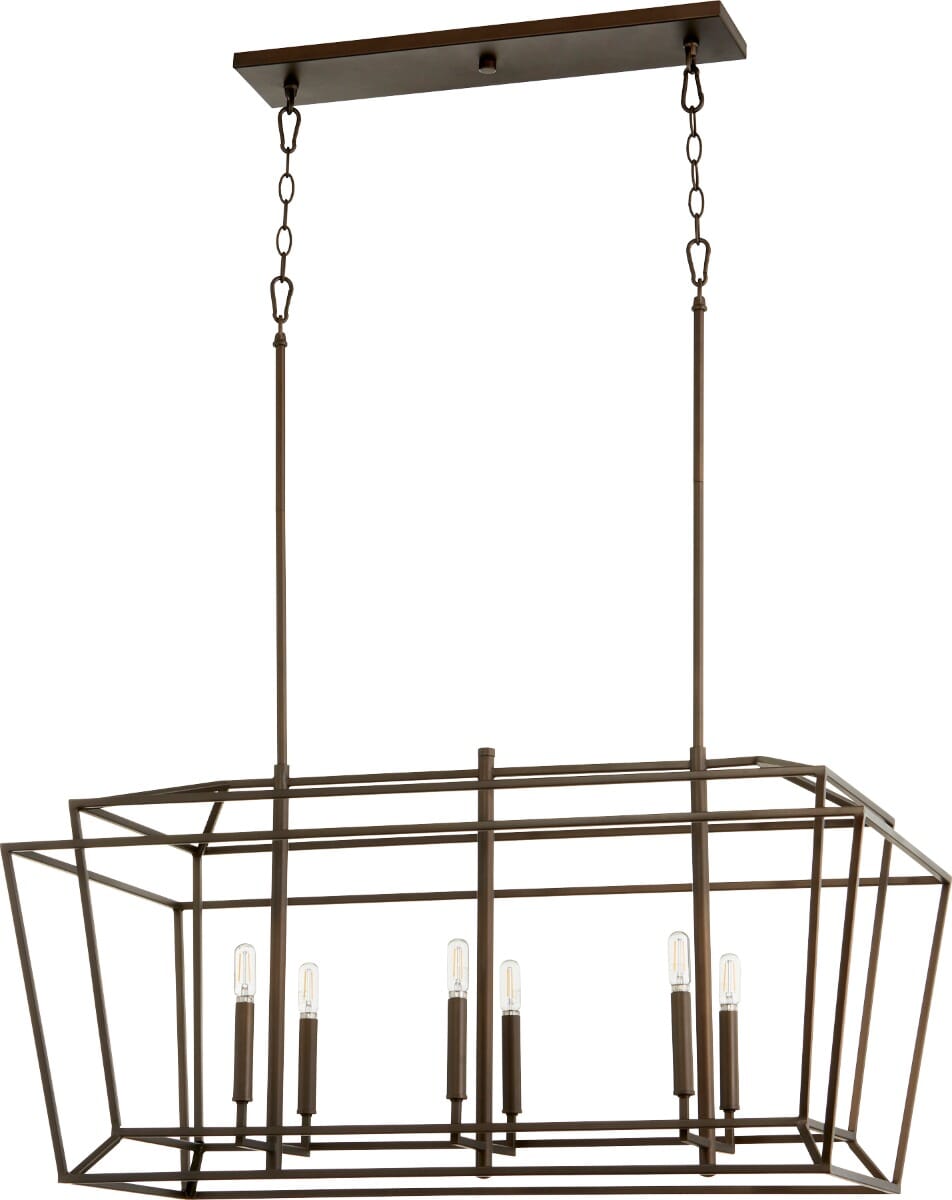 Quorum Monument 6-Light 20" Foyer Light in Oiled Bronze