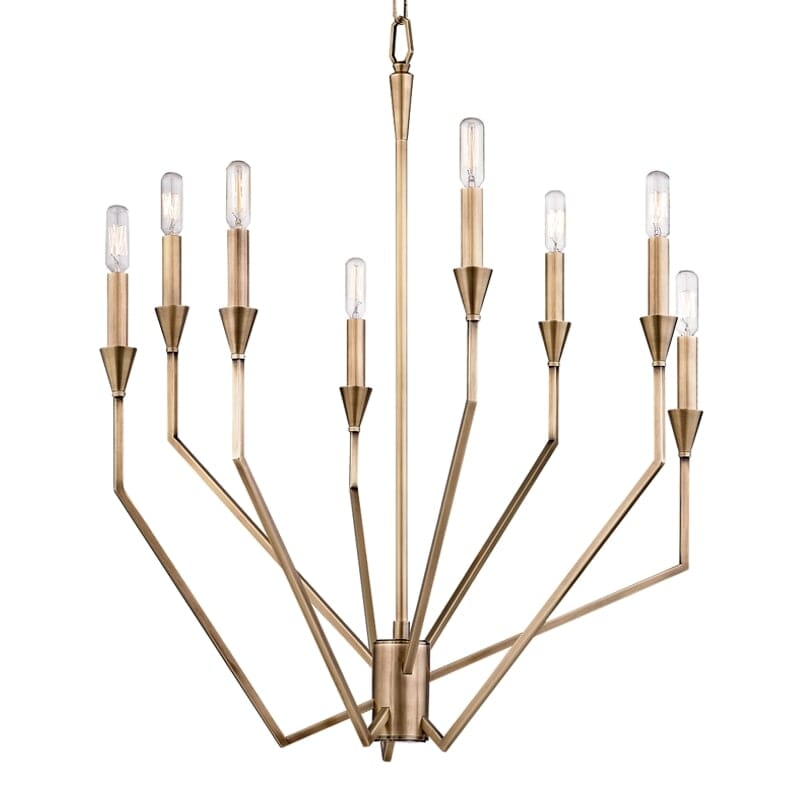 Hudson Valley Archie 8-Light Chandelier in Aged Brass