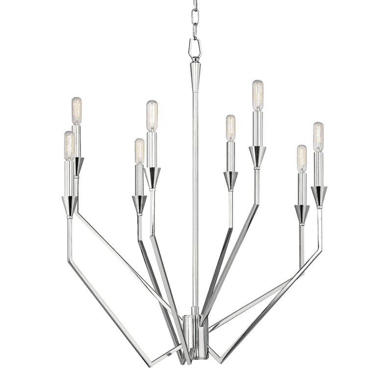 Hudson Valley Archie 8-Light Chandelier in Polished Nickel