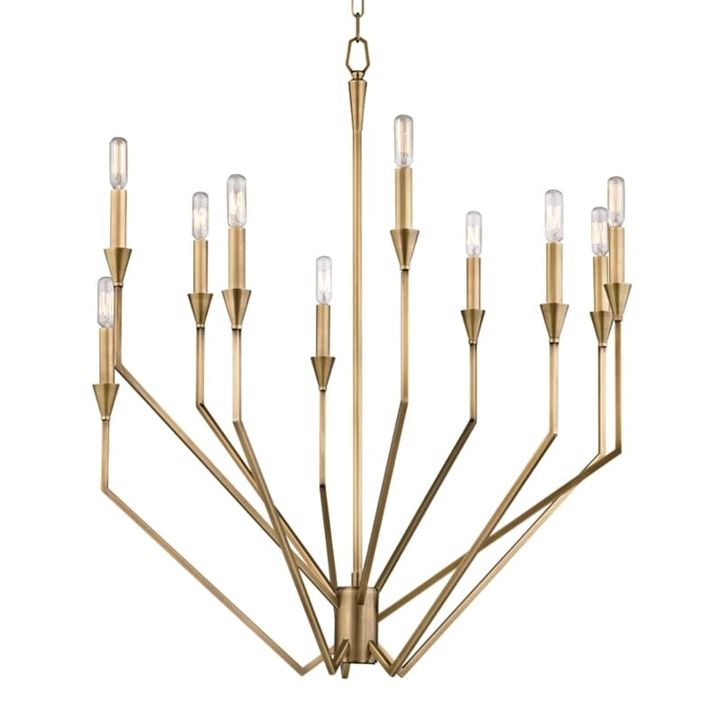 Hudson Valley Archie 10-Light Chandelier in Aged Brass