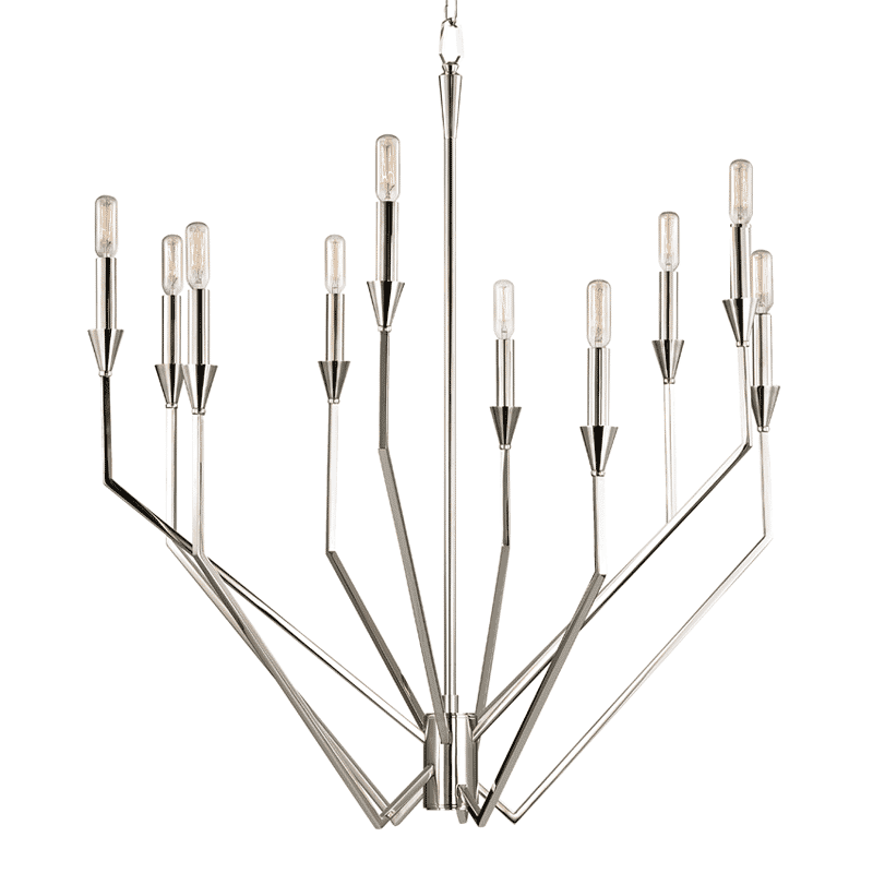 Hudson Valley Archie 10-Light Chandelier in Polished Nickel