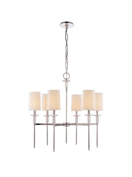 Hudson Valley Amherst 6-Light Chandelier in Polished Nickel