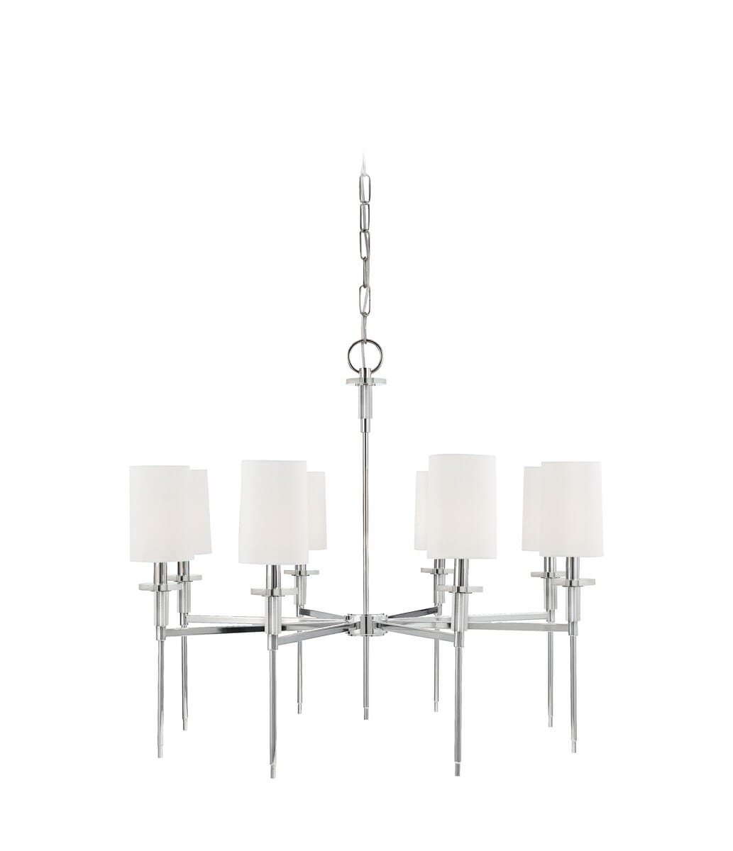 Hudson Valley Amherst 8-Light Chandelier in Polished Nickel