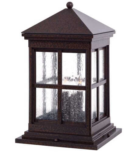 The Great Outdoors Berkeley 4-Light  Outdoor Post Light in Rust