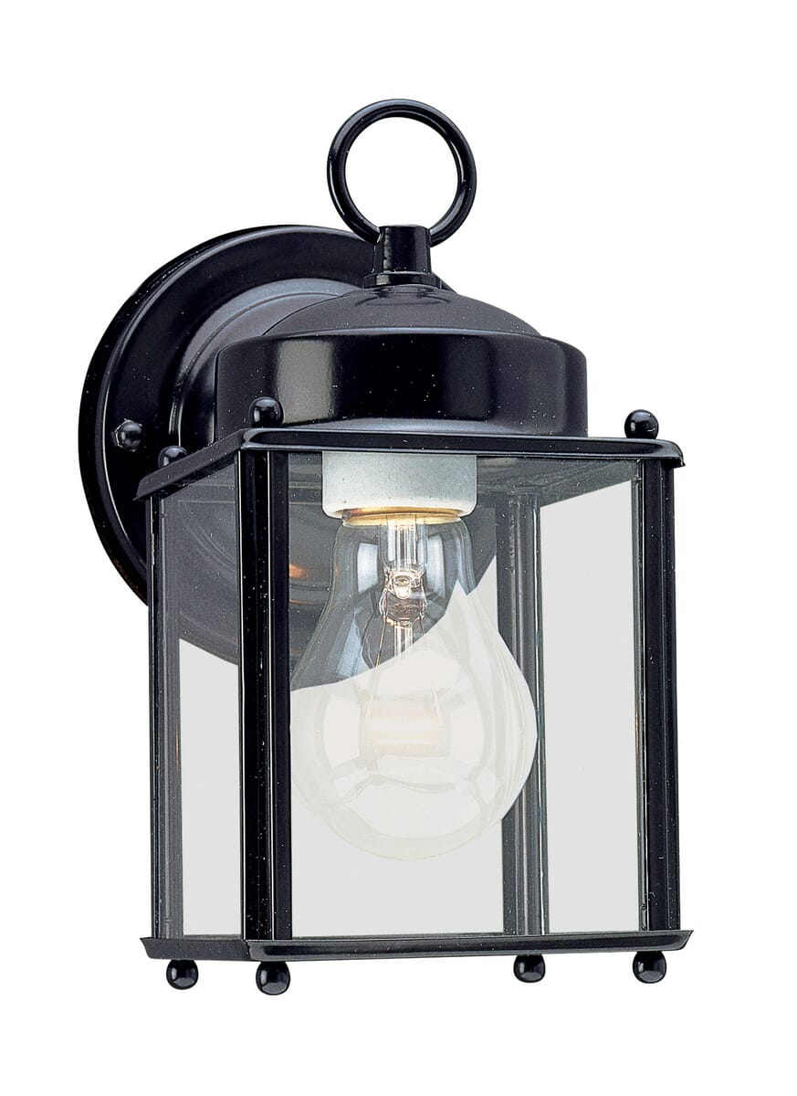 Sea Gull New Castle 8" Outdoor Wall Light in Black