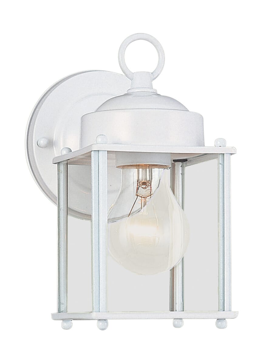 Sea Gull New Castle 8" Outdoor Wall Light in White