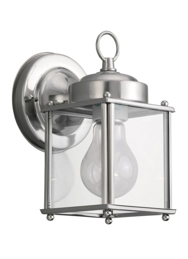 Sea Gull New Castle 8" Outdoor Wall Light in Antique Brushed Nickel