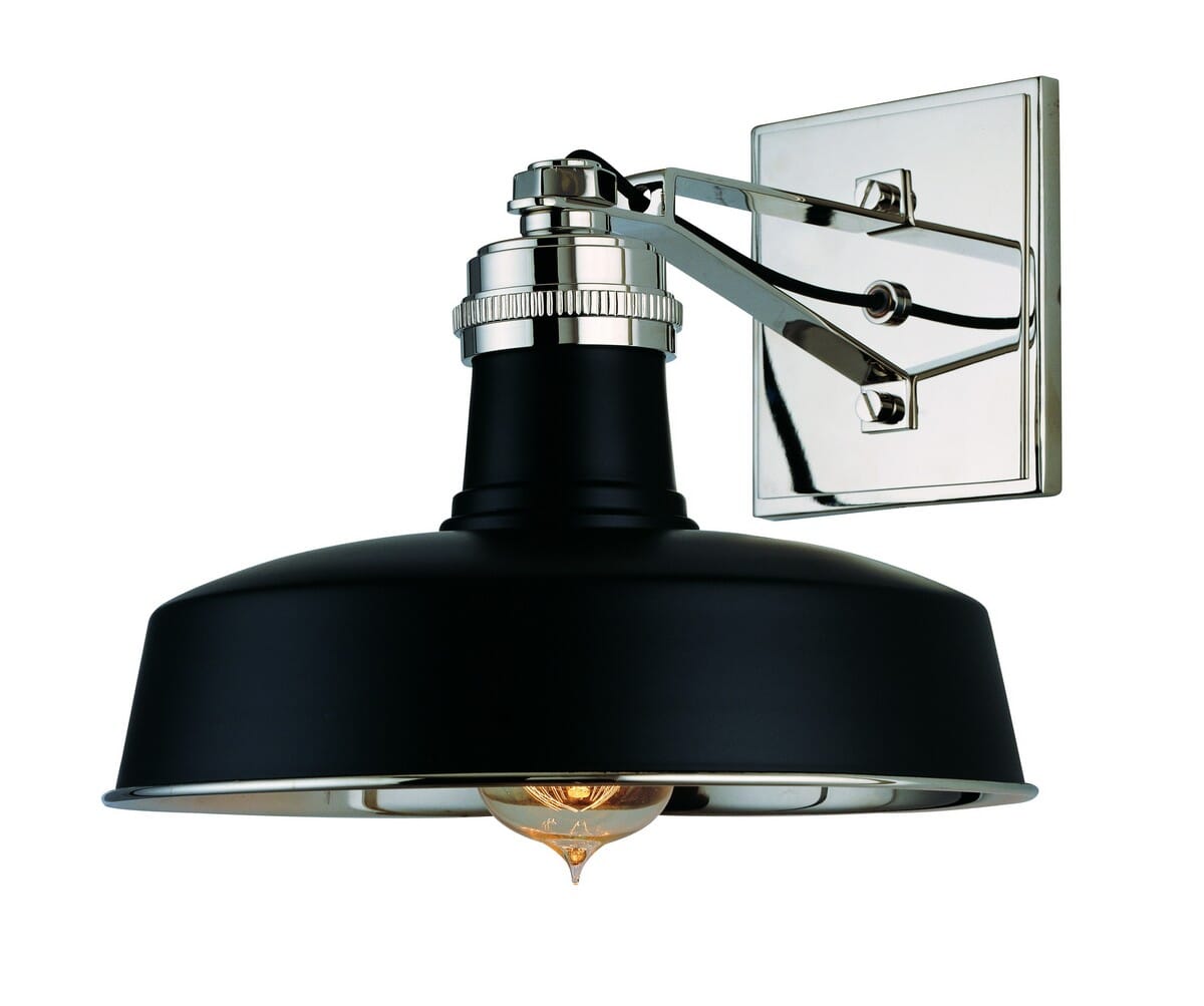 Hudson Valley Hudson Falls 9" Wall Sconce in Black Polished Nickel