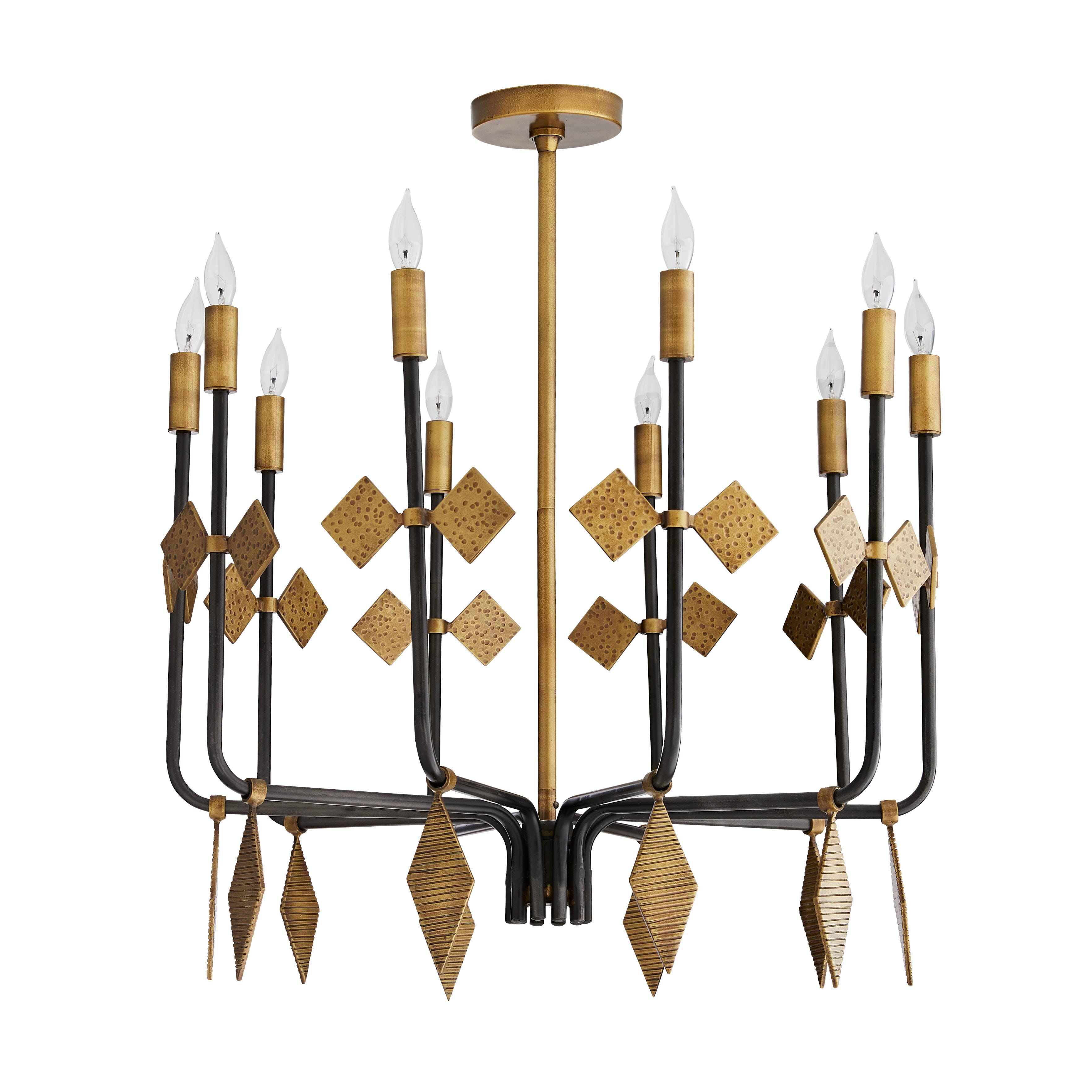 Arteriors Uzma 10-Light Chandelier in Natural Brass